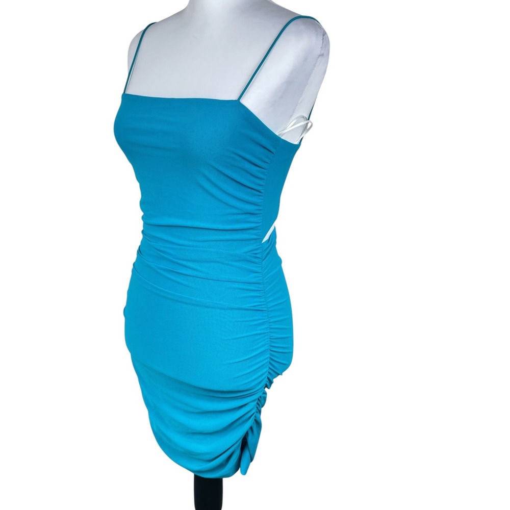 Princess Polly Teal Ruched Cutout Bodycon Mini Dress Cocktail Dance HoCo US 4